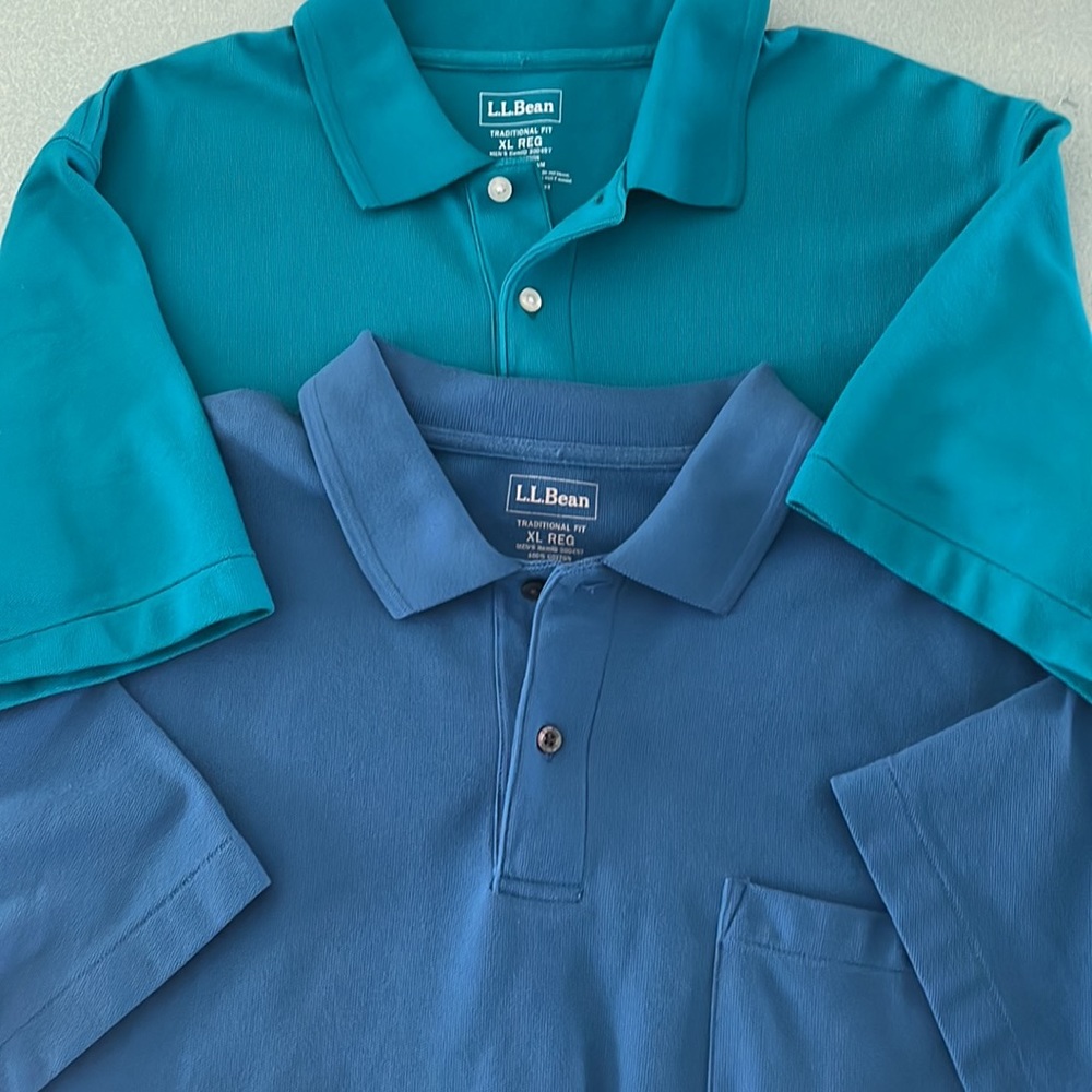 L.L.Bean XL 2 pc Mans T-Shirt Polo Short Sleeves